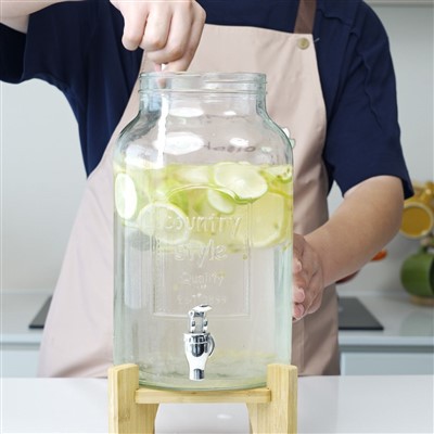 8L Glass Beverage Dispenser - Premium Soda -Lime Glass